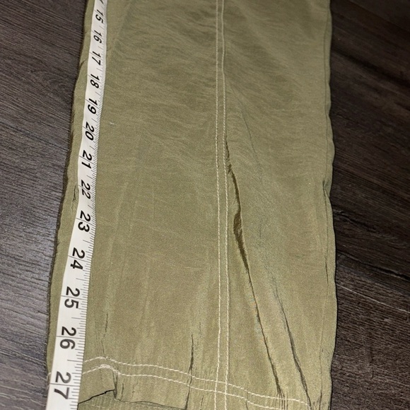 Zara Modal Long Sleeve Belted Jumpsuit w/Contrast Stitch Size Small Olive Green - Picture 14 of 16